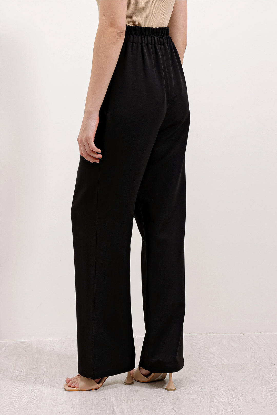 Bigdart Pantalon en tissu taille haute noir pour femme 6612 - Noir