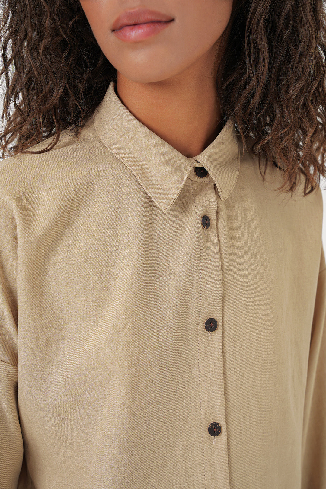 Bigdart Femme Ensemble Oversize en Lin Beige 6622 - Beige