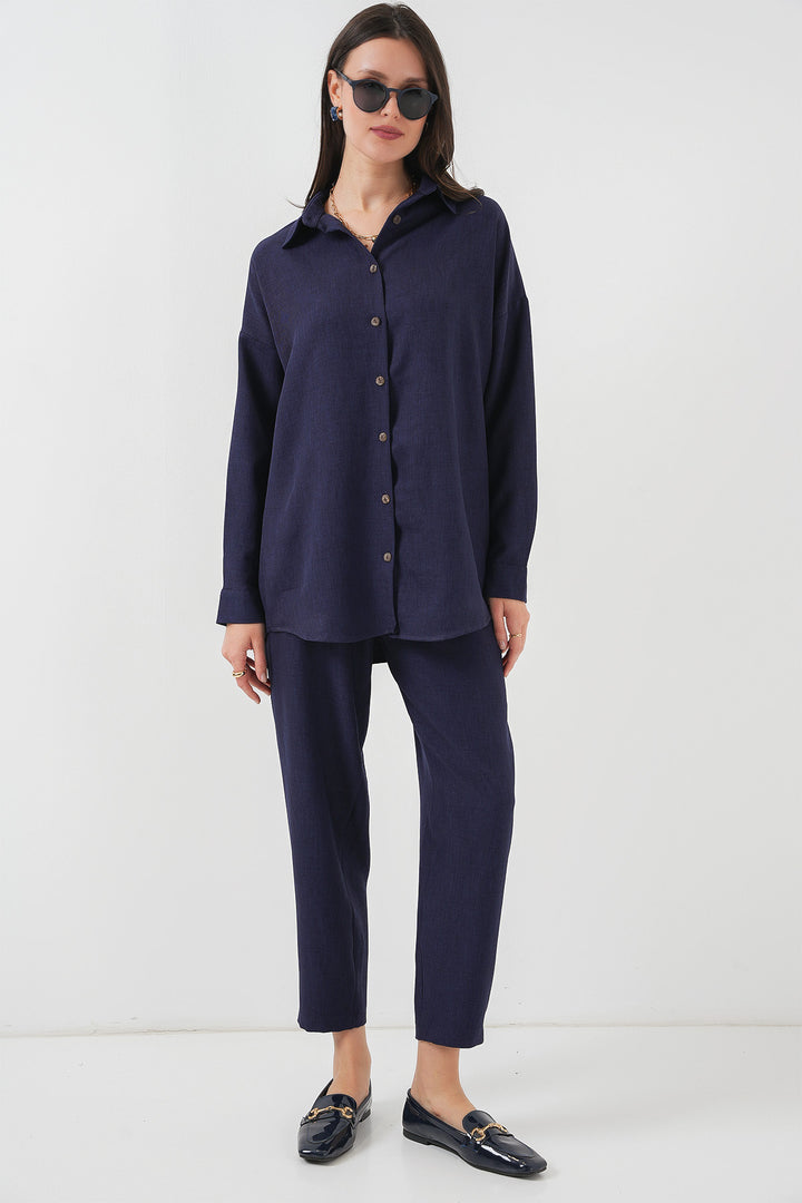 Bigdart 6622 Ensemble en Lin - Bleu marine