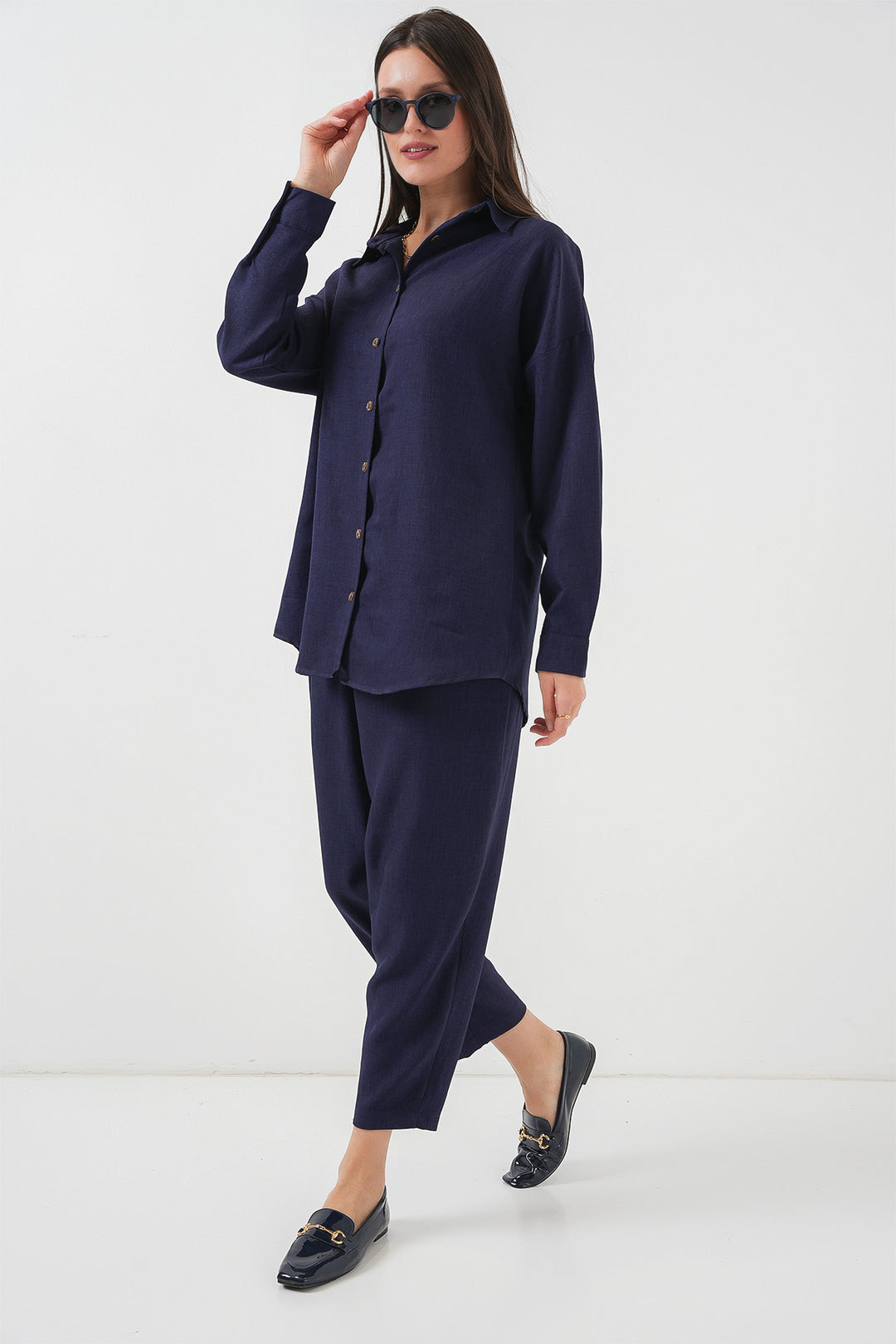 Bigdart 6622 Ensemble en Lin - Bleu marine