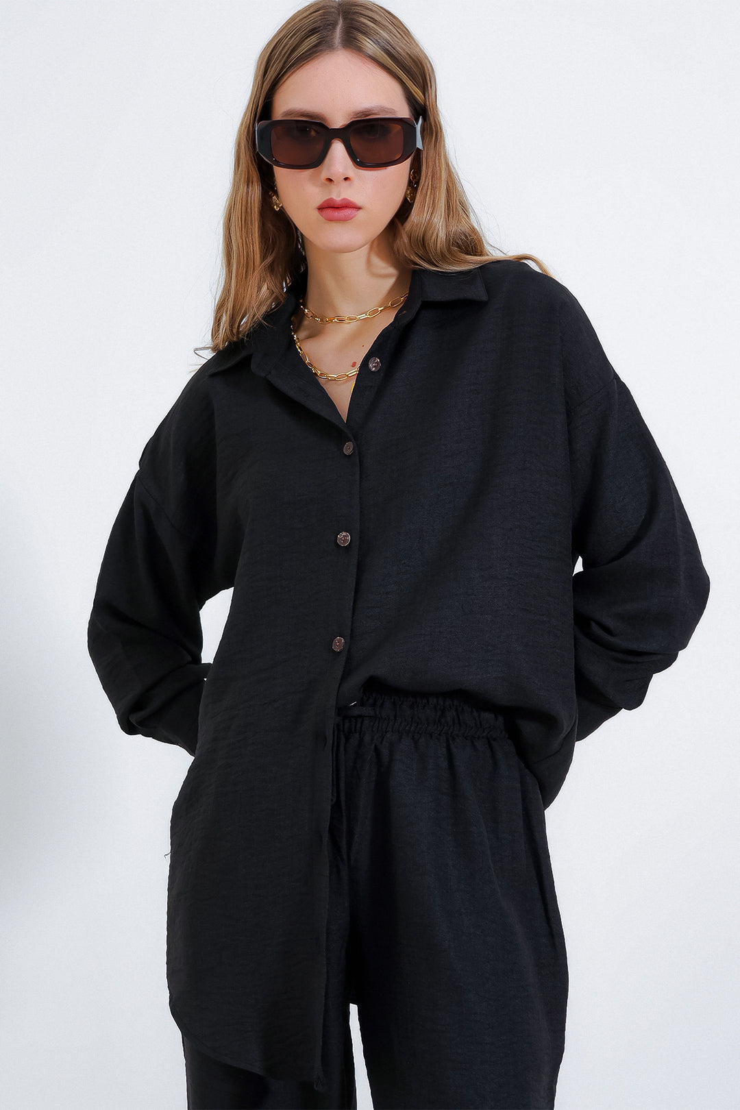 Bigdart Ensemble Oversize en Lin Noir Femme 6622 - Noir