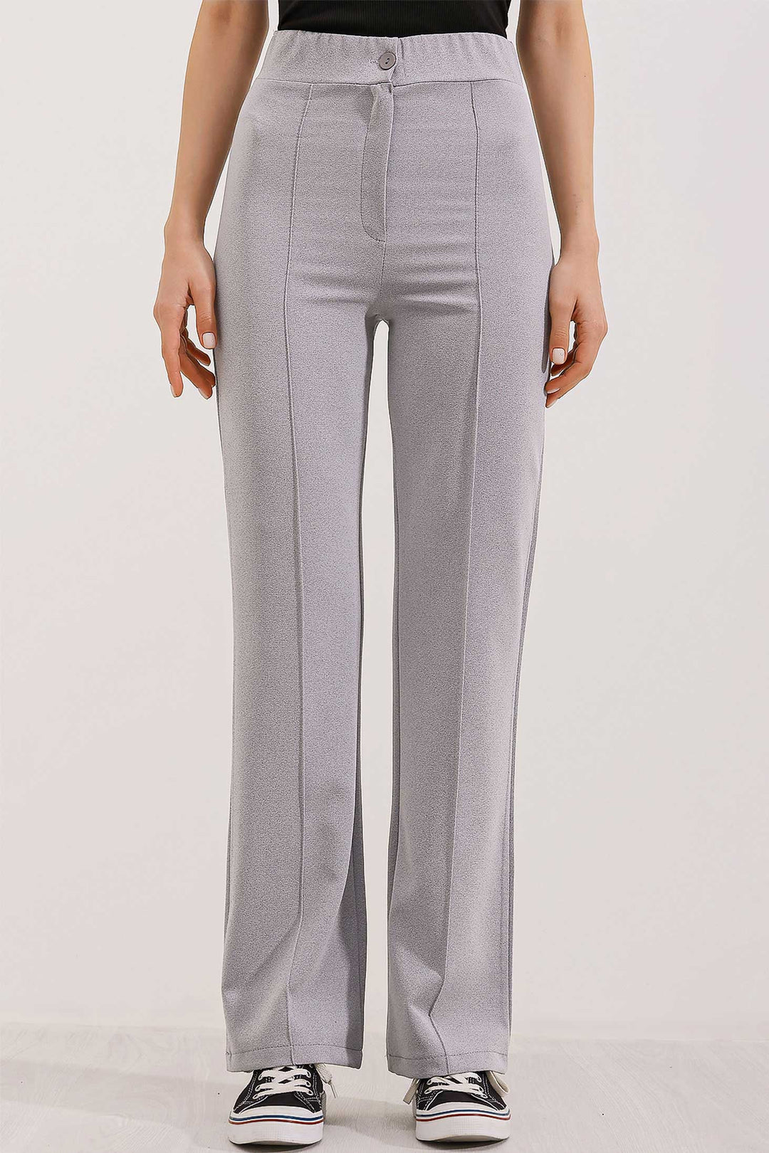 Bigdart Pantalon palazzo taille haute 6629 - Gris