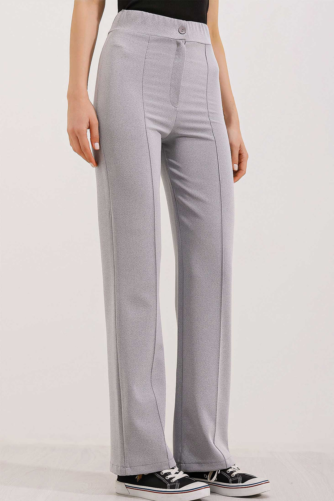 Bigdart Pantalon palazzo taille haute 6629 - Gris