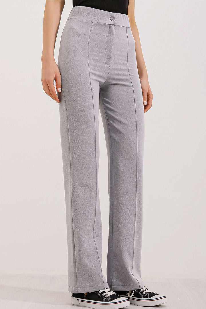 Bigdart Pantalon palazzo taille haute 6629 - Gris