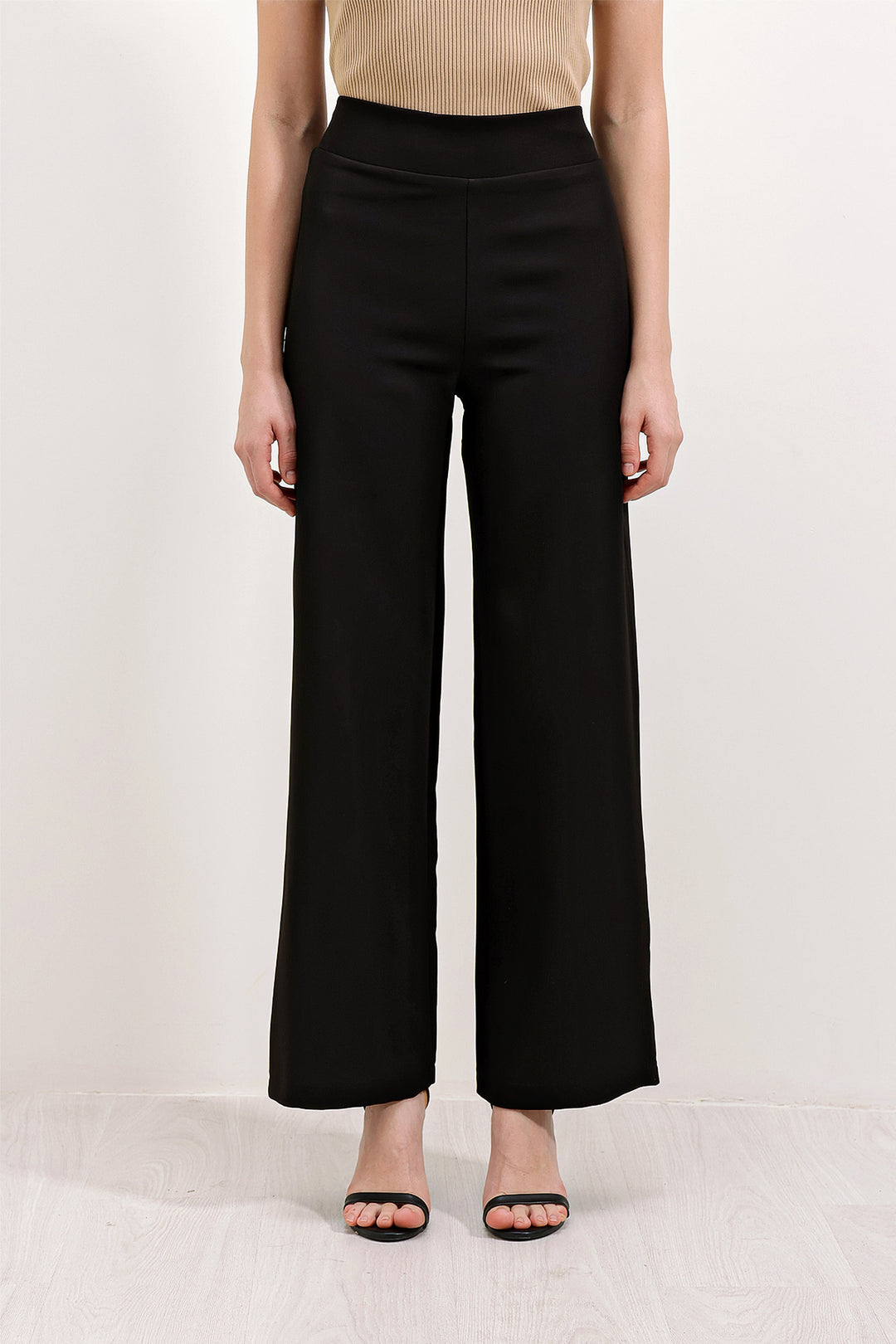 Bigdart Pantalon large taille haute 6633 - Noir