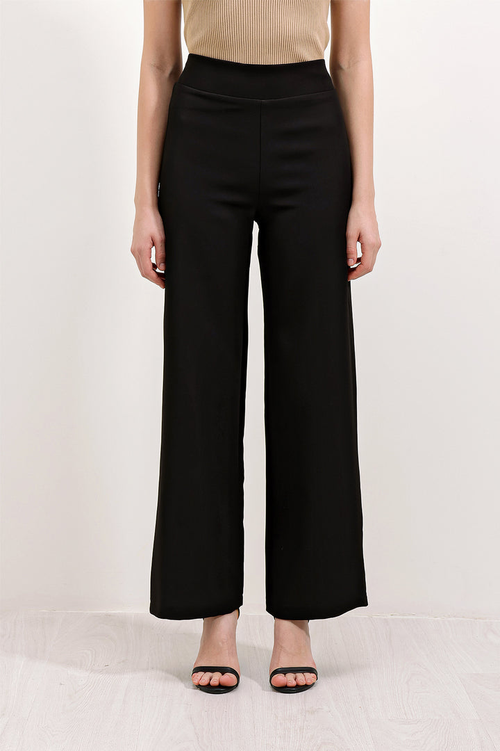 Bigdart Pantalon large taille haute 6633 - Noir