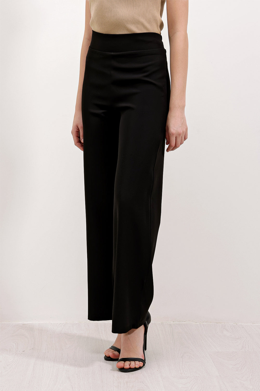 Bigdart Pantalon large taille haute 6633 - Noir