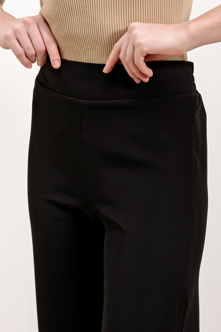 Bigdart Pantalon large taille haute 6633 - Noir