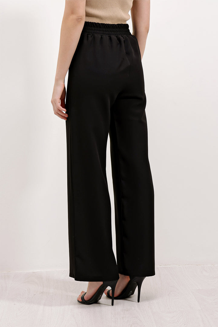 Bigdart Pantalon large taille haute 6633 - Noir