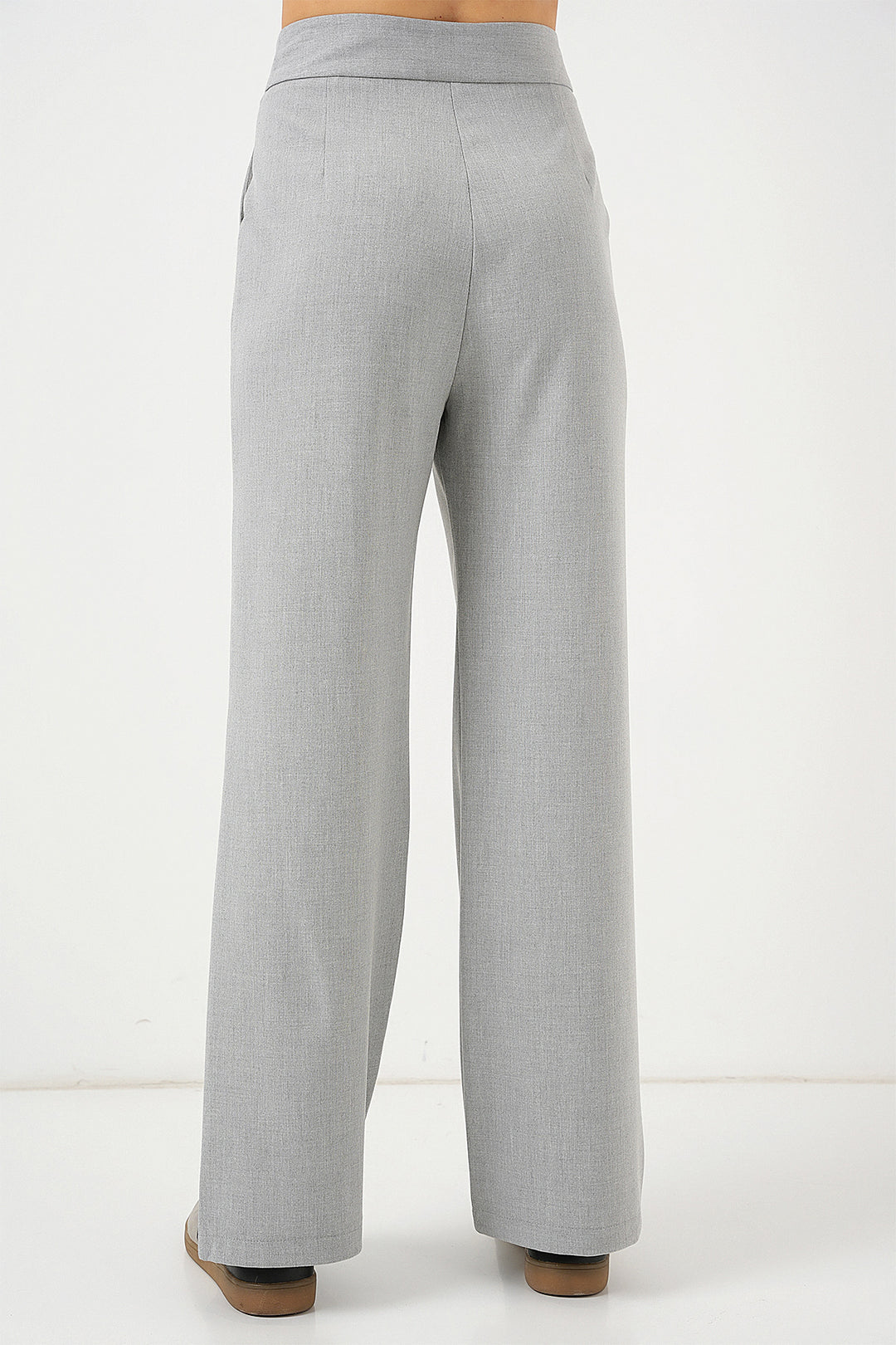 Bigdart Pantalon palazzo taille haute 6638 - Gris clair