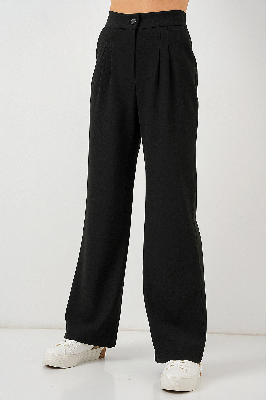 Bigdart Pantalon palazzo taille haute 6638 - Noir foncé