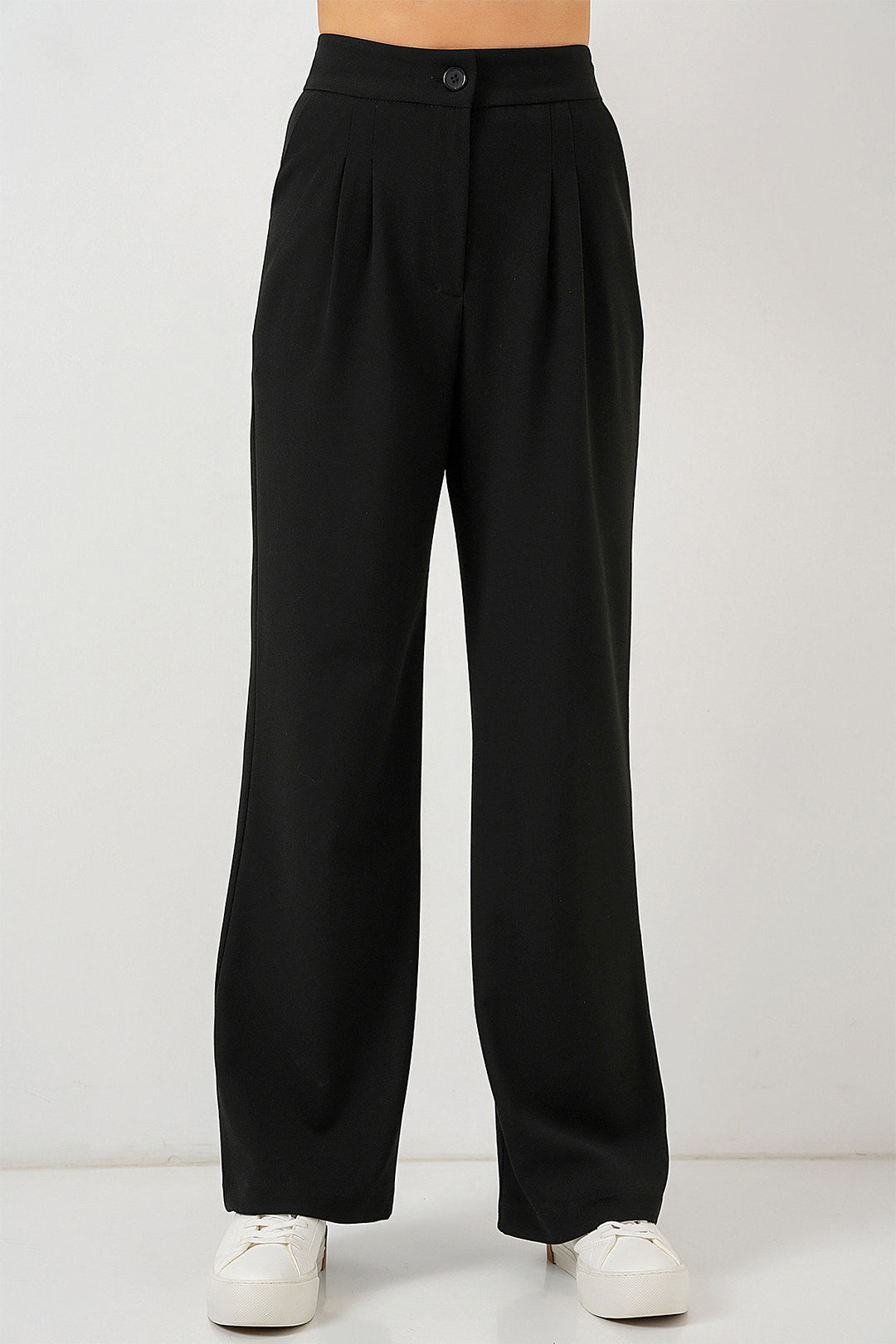 Bigdart Pantalon palazzo taille haute 6638 - Noir foncé