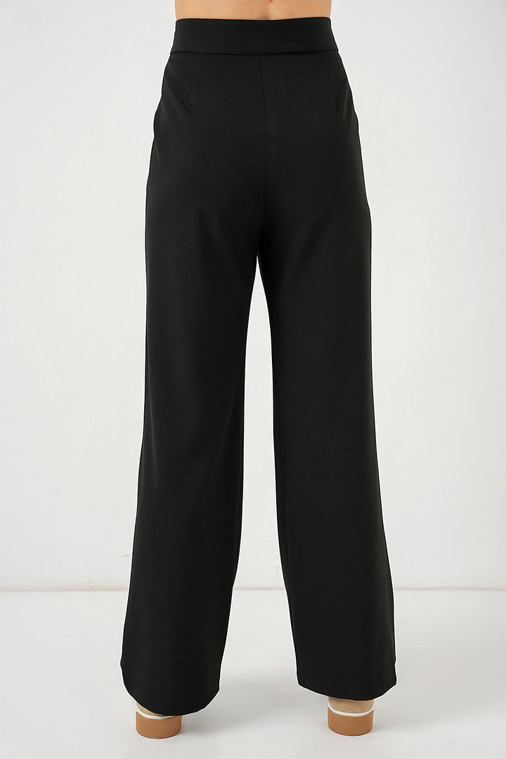 Bigdart Pantalon palazzo taille haute 6638 - Noir foncé