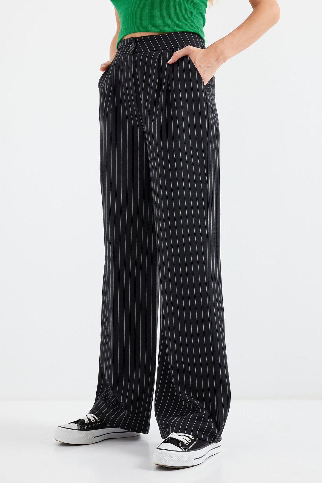 Bigdart Pantalon palazzo taille haute 6638 - Noir
