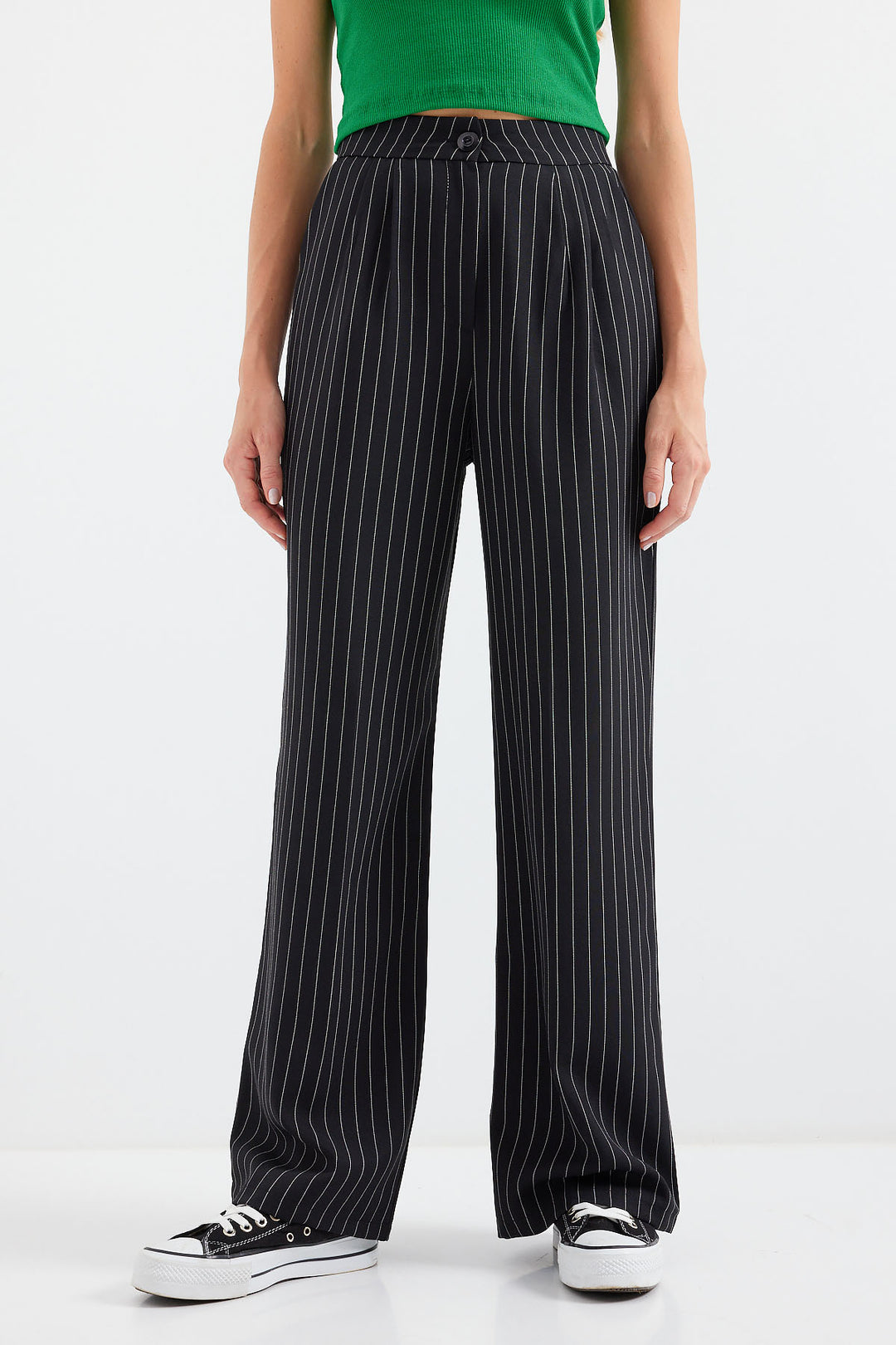 Bigdart Pantalon palazzo taille haute 6638 - Noir