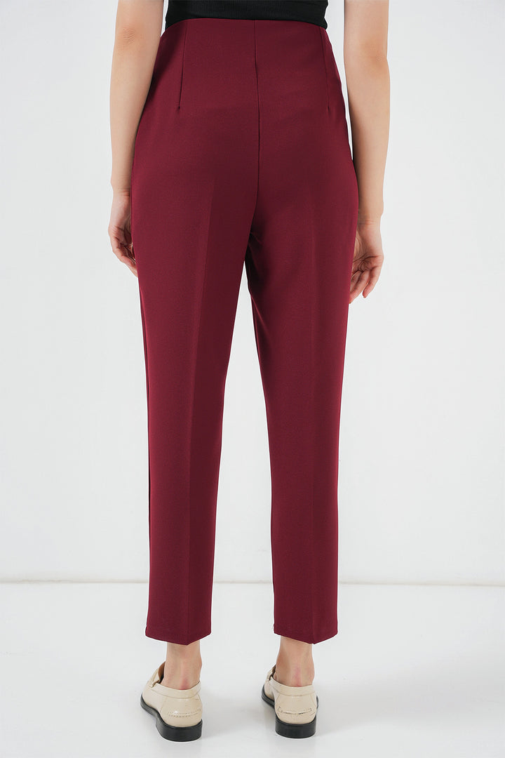 Bigdart Pantalon en Tissu Taille Haute 6650 - Bordeaux