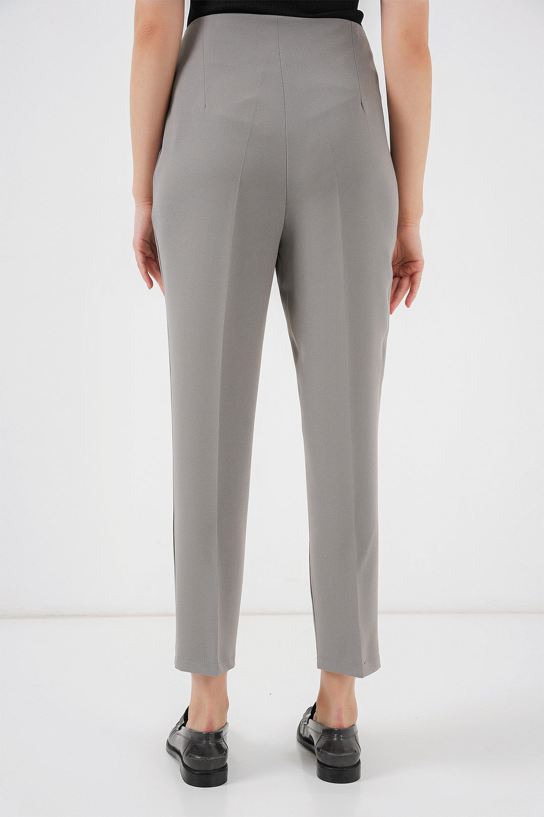 Bigdart Pantalon en Tissu Taille Haute 6650 - Gris