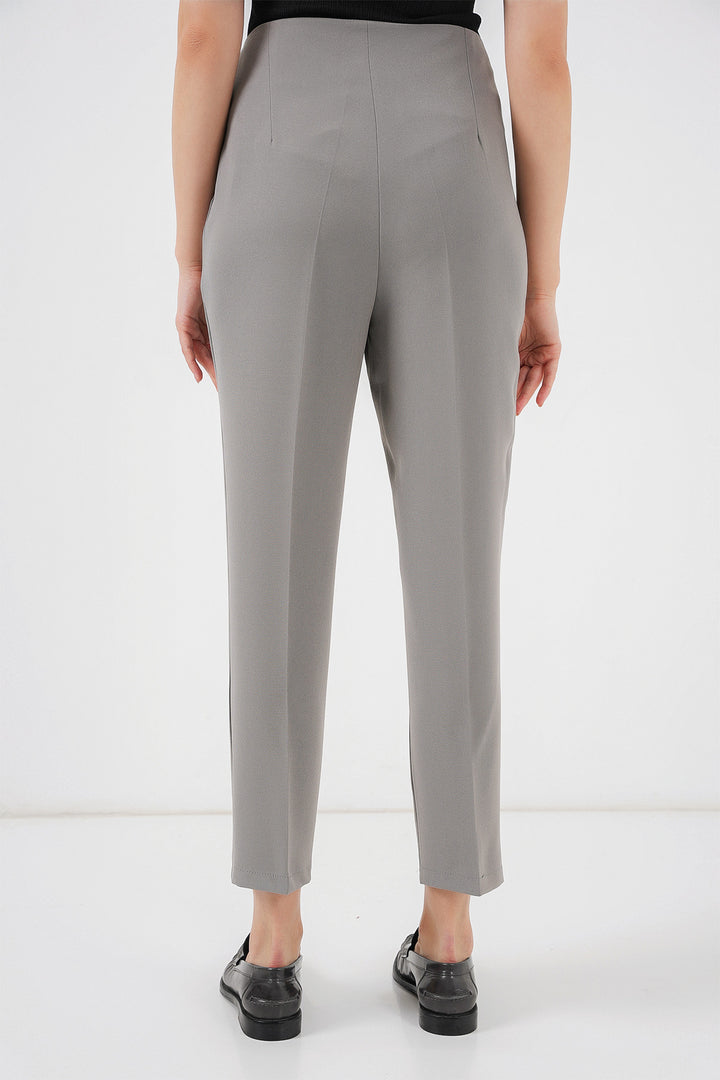 Bigdart Pantalon en Tissu Taille Haute 6650 - Gris