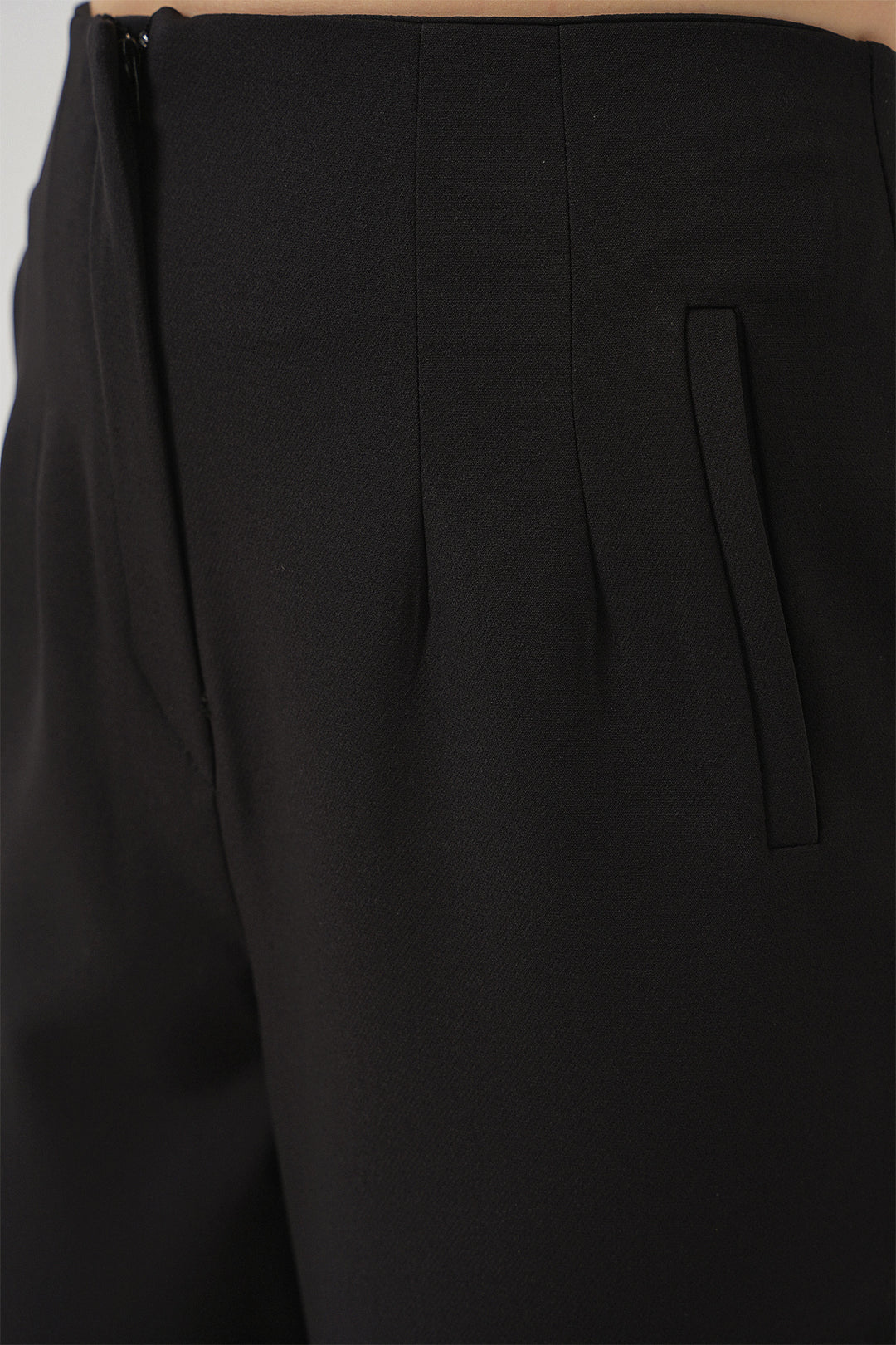 Bigdart Pantalon en Tissu Taille Haute Noir Femme 6650