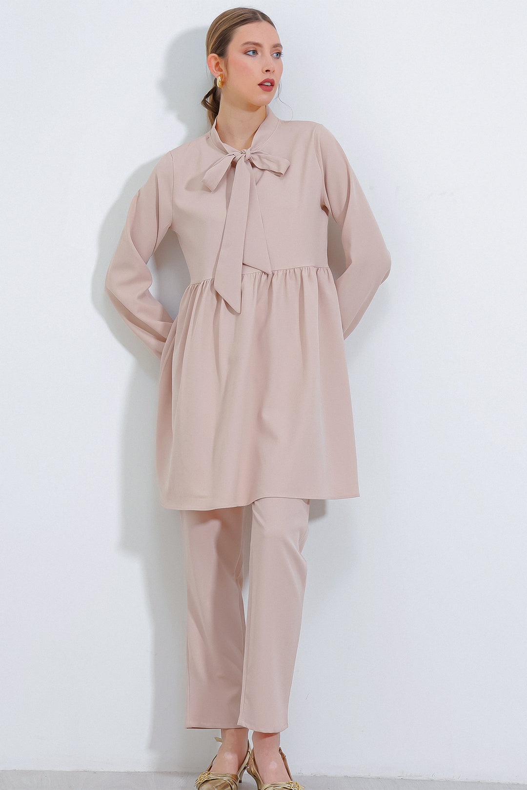 Bigdart Ensemble Haut et Bas en Tricot Crème Femme 6654