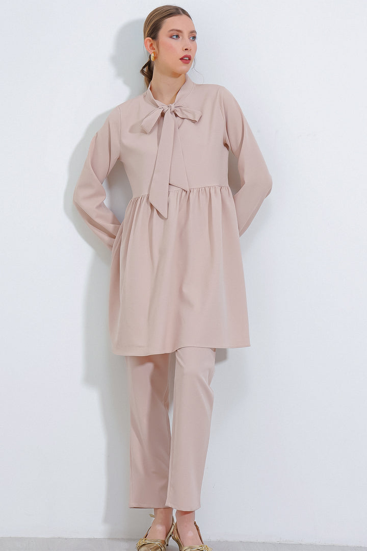 Bigdart Ensemble Haut et Bas en Tricot Crème Femme 6654