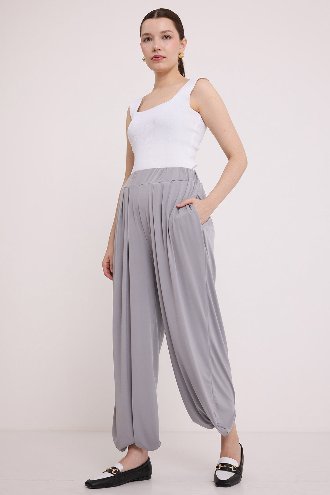 Bigdart Pantalon sarouel gris pour femmes 6659 - Gris
