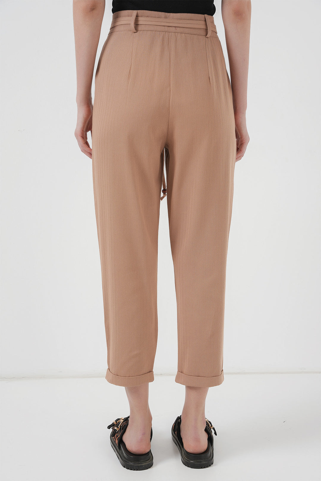 Bigdart Pantalon en Lin à Ceinture 6660 - Biscuit