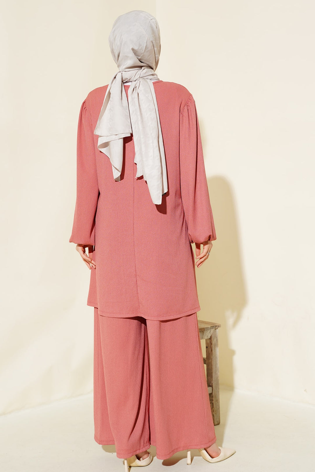 Bigdart Ensemble tunique pantalon rose poudré pour femme 6663 - gül kurusu