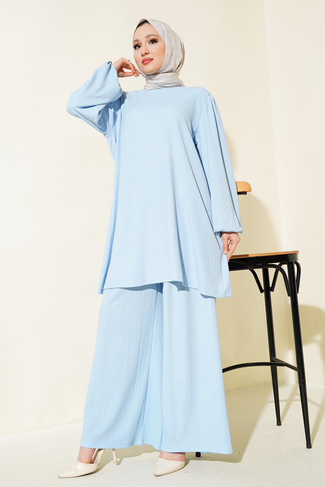 Bigdart Ensemble Tunique Pantalon Femme en Bleu 6663