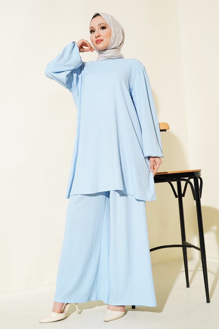 Bigdart Ensemble Tunique Pantalon Femme en Bleu 6663