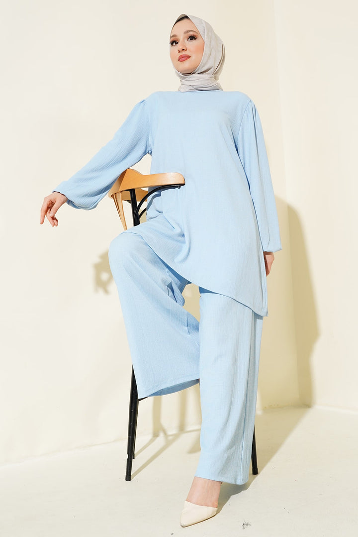 Bigdart Ensemble Tunique Pantalon Femme en Bleu 6663
