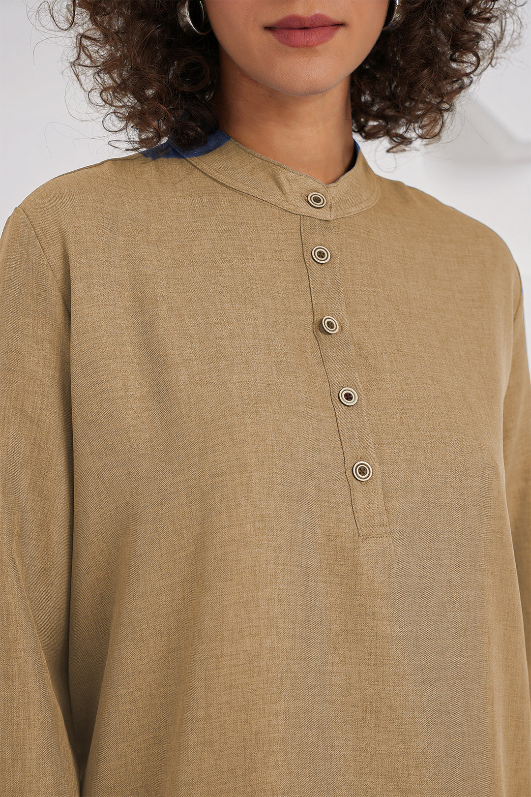 Bigdart 6678 Ensemble Pantalon Tunique en Lin - Biscuit