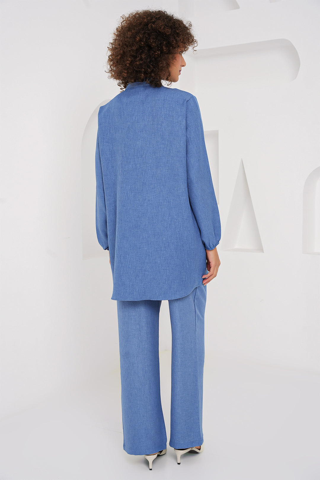 Bigdart 6678 Ensemble Pantalon Tunique en Lin - Indigo