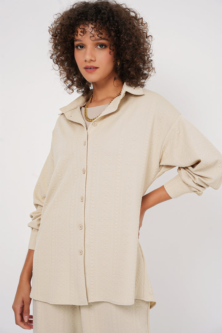 Bigdart 6685 Ensemble Chemise Pantalon - Crème