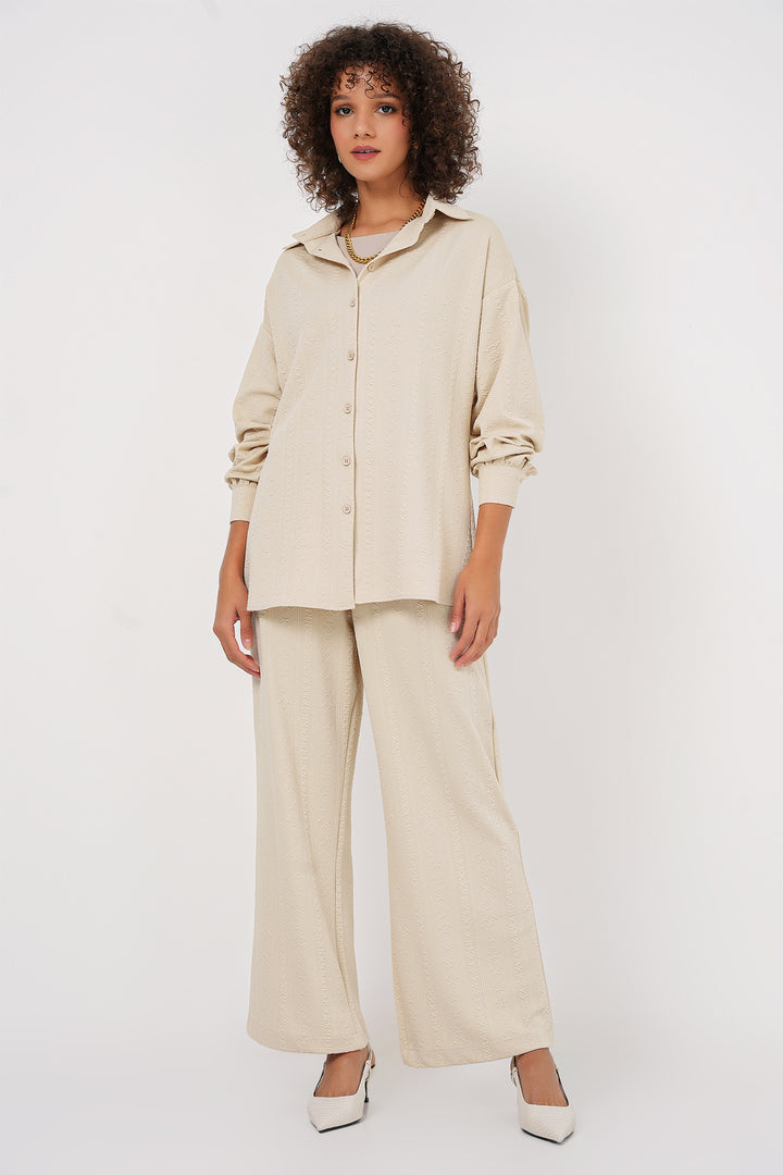Bigdart 6685 Ensemble Chemise Pantalon - Crème
