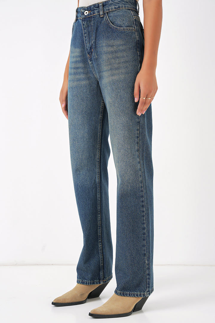 Bigdart Pantalon en jean large 6687 - Indigo