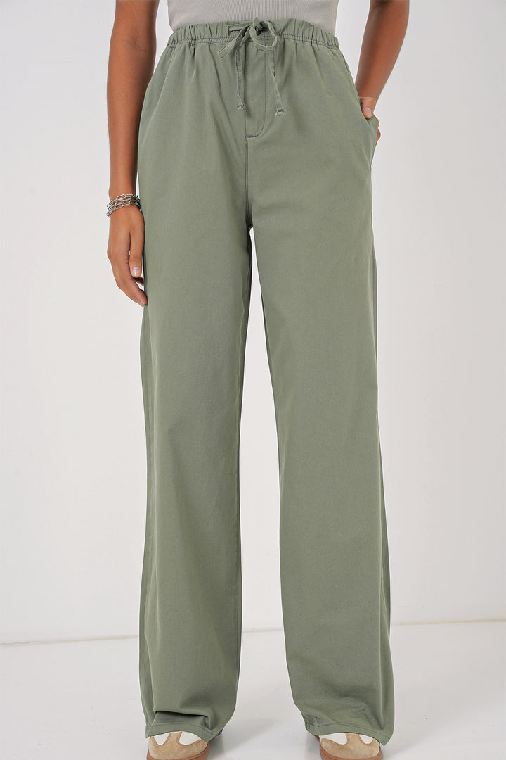 Bigdart 6690 Pantalon large taille haute pour femme - Vert d'eau