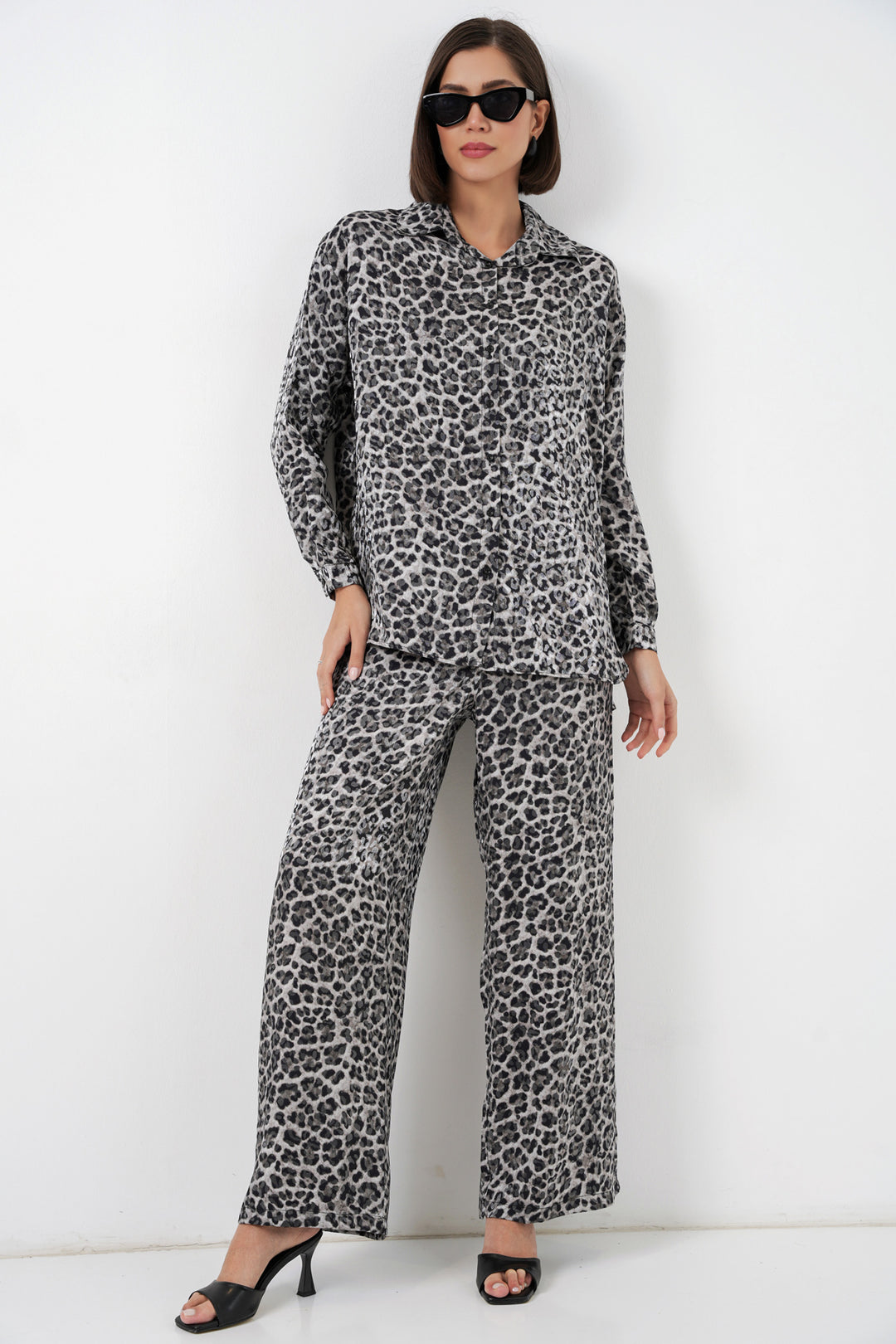 Bigdart Ensemble Alt-Üst à Motifs Léopard 6699 - Anthracite