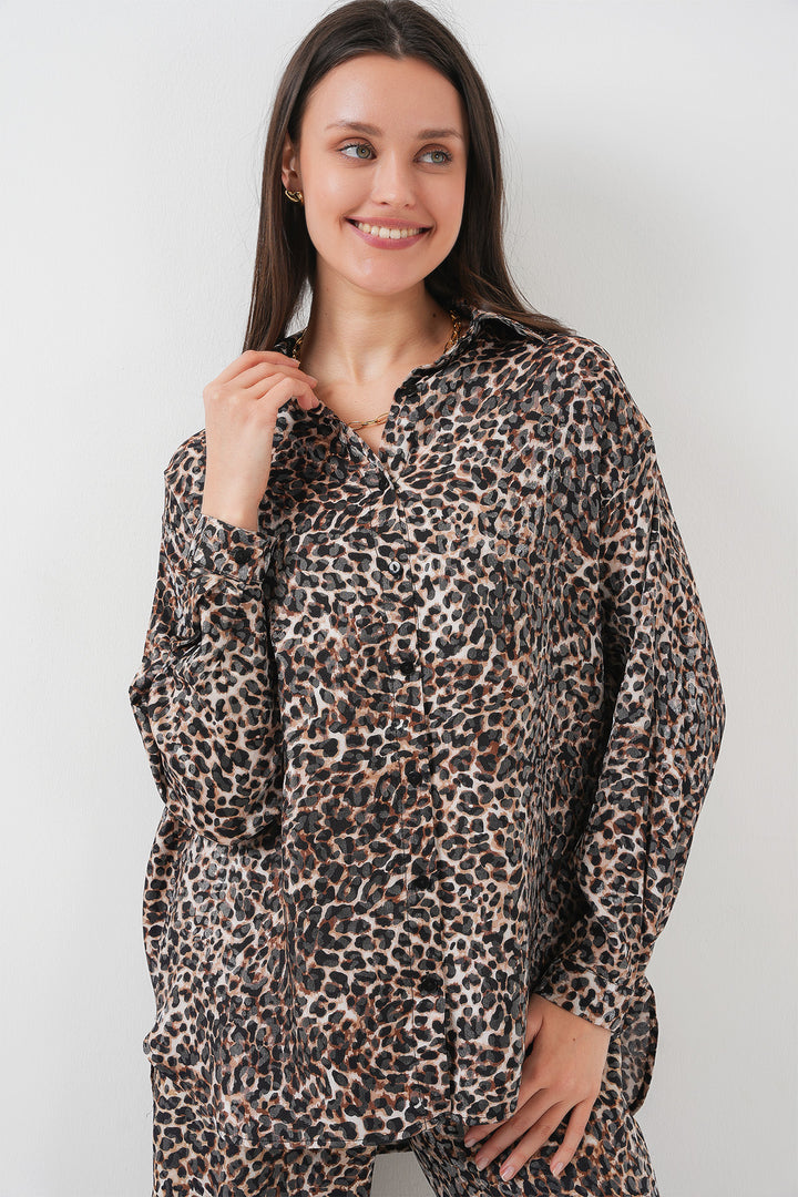Bigdart Ensemble Bas Haut à Motif Léopard 6699 - Marron Chocolat