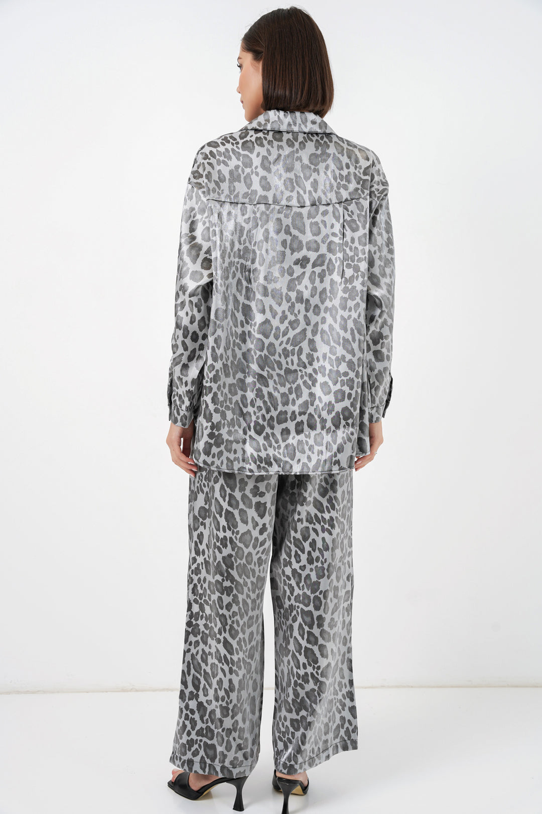 Bigdart 6699 Ensemble Haut Bas Imprimé Léopard - Gris