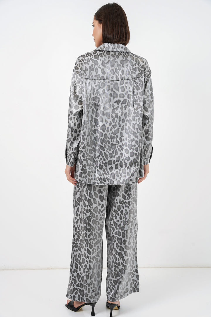 Bigdart 6699 Ensemble Haut Bas Imprimé Léopard - Gris