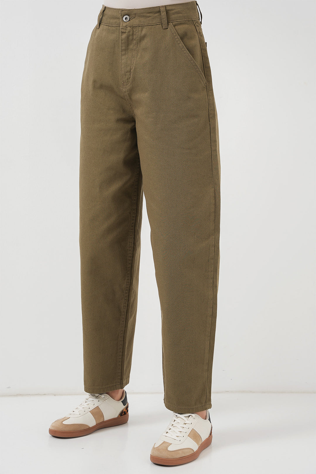 Bigdart Pantalon en jean taille haute 6703 - Kaki