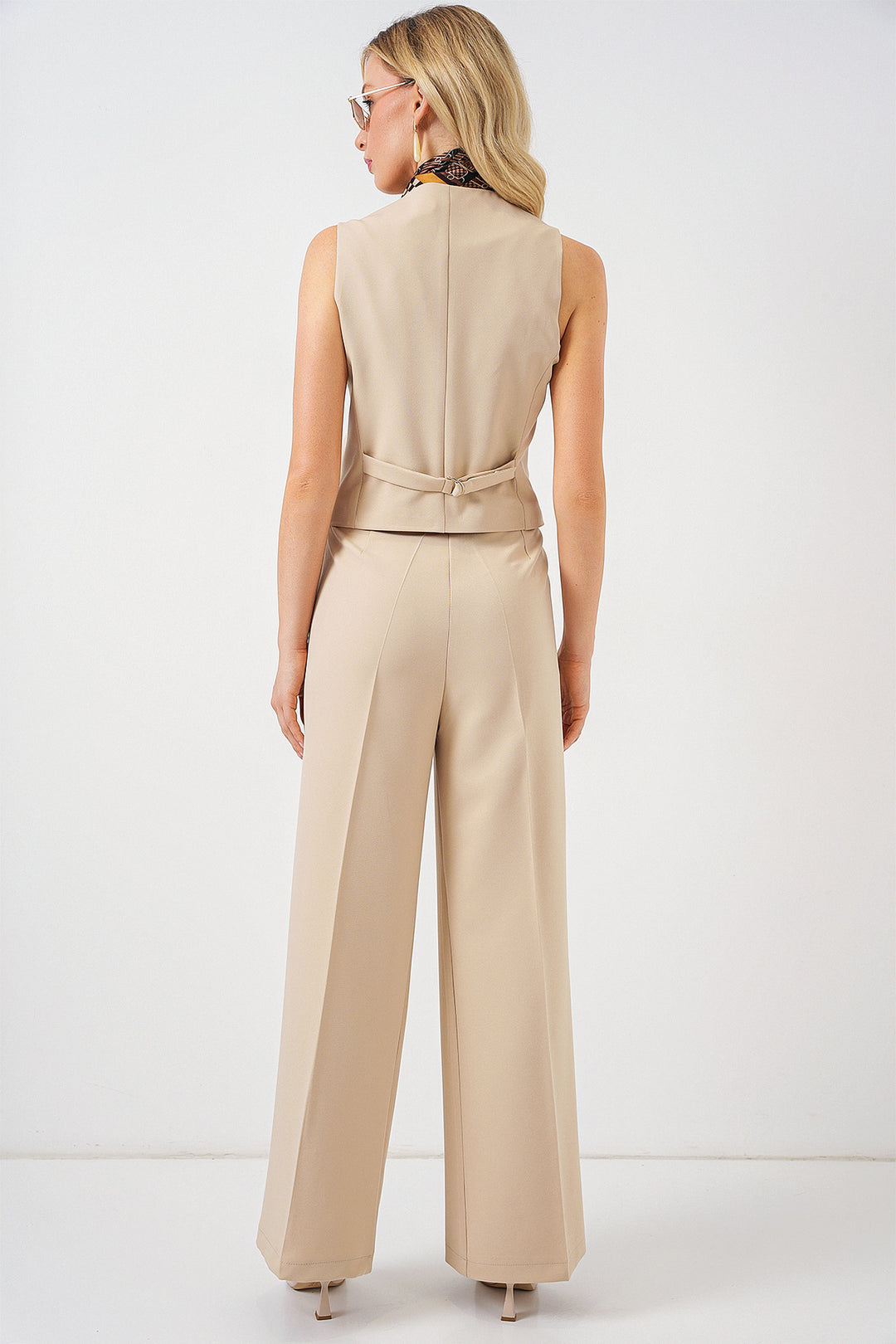 Bigdart 6709 Ensemble pantalon gilet pour femmes - Beige