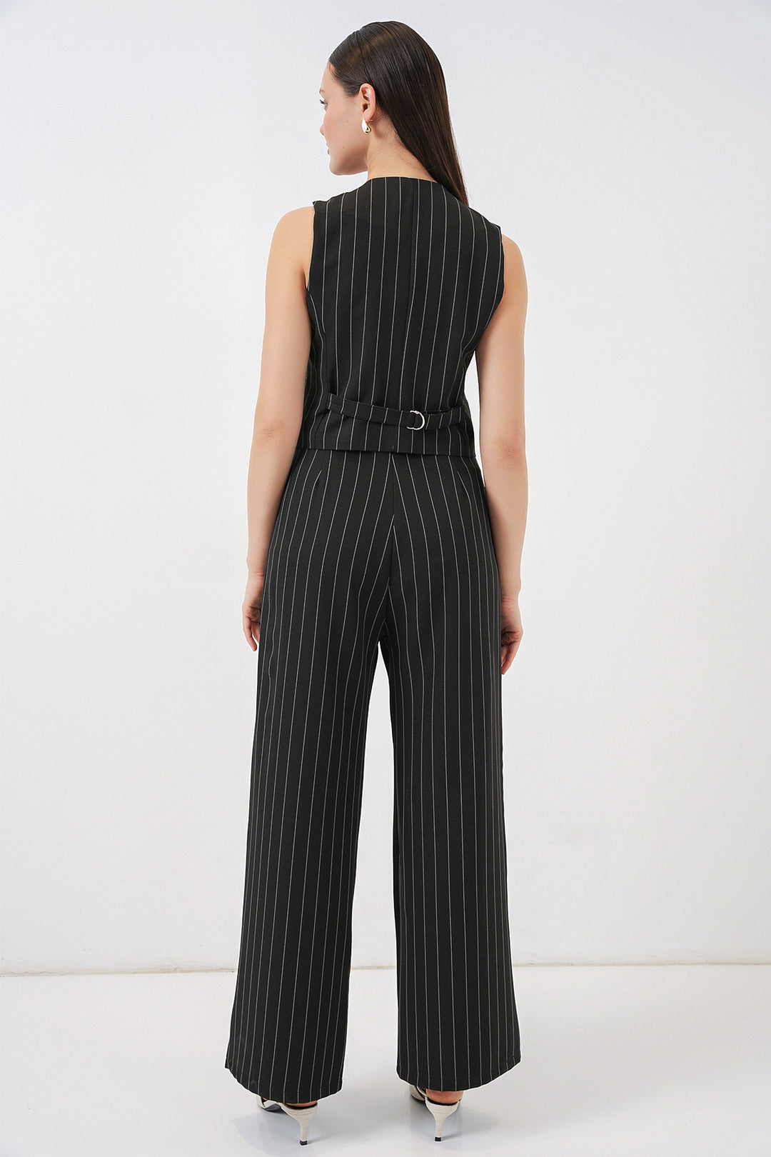 Bigdart 6709 Ensemble de pantalon et gilet pour femmes - Noir profond