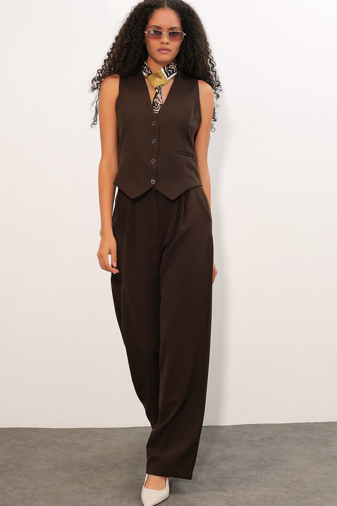 Bigdart Ensemble de Gilet et Pantalon Femme 6709 - Marron