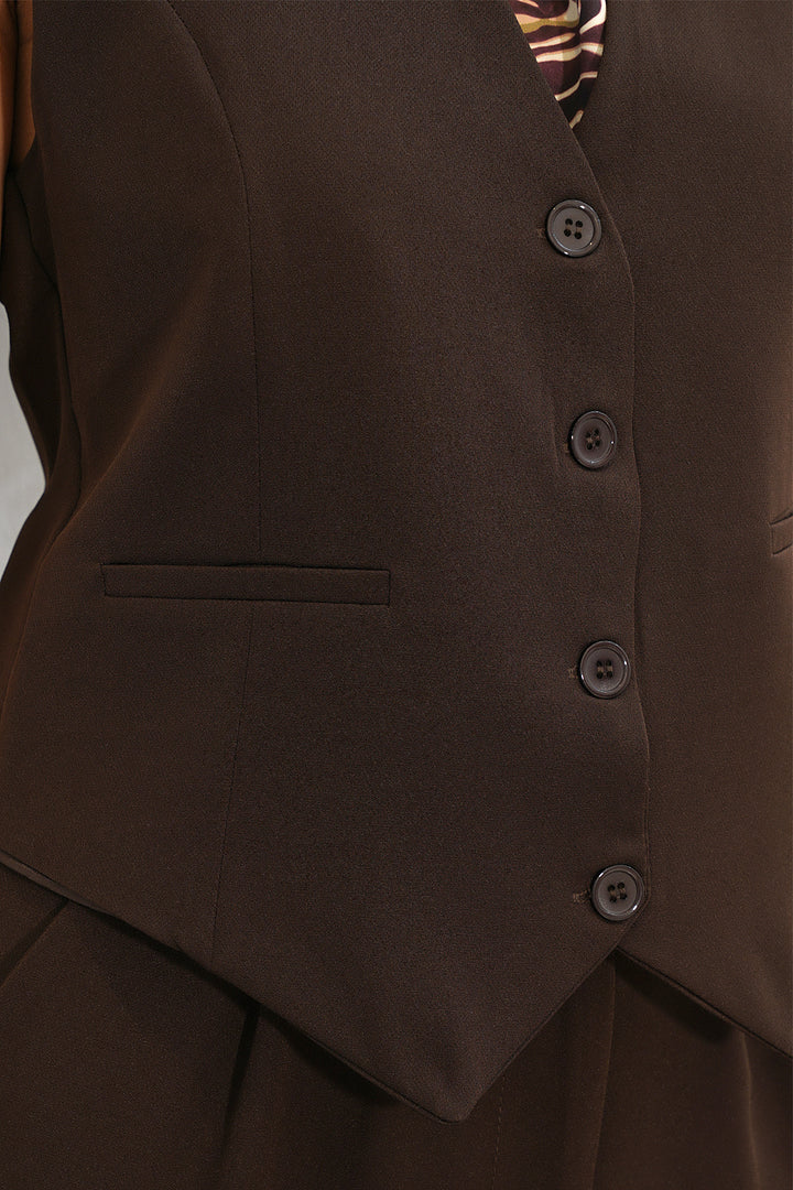 Bigdart Ensemble de Gilet et Pantalon Femme 6709 - Marron
