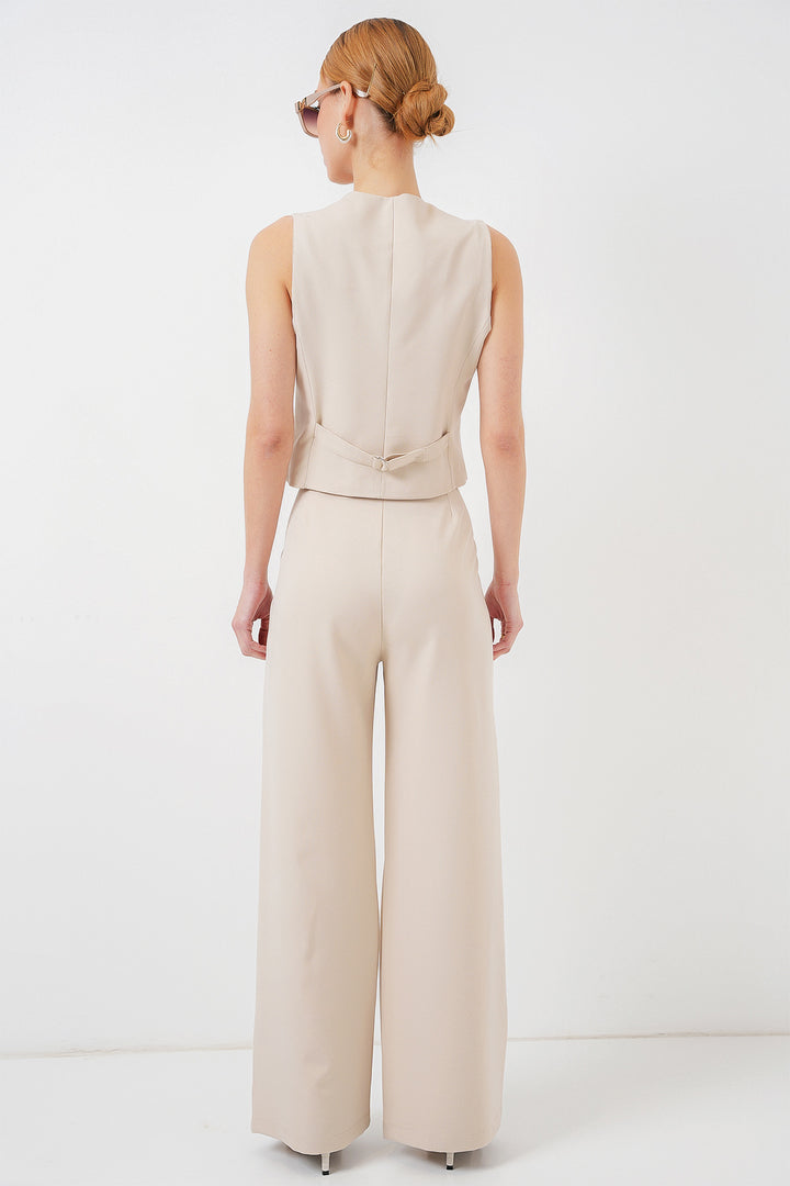 Bigdart Ensemble Pantalon Gilet Femme 6709 - Crème