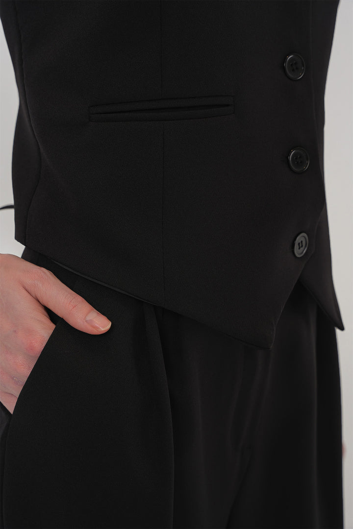 Bigdart 6709 Ensemble de Pantalon et Gilet Femme - Noir