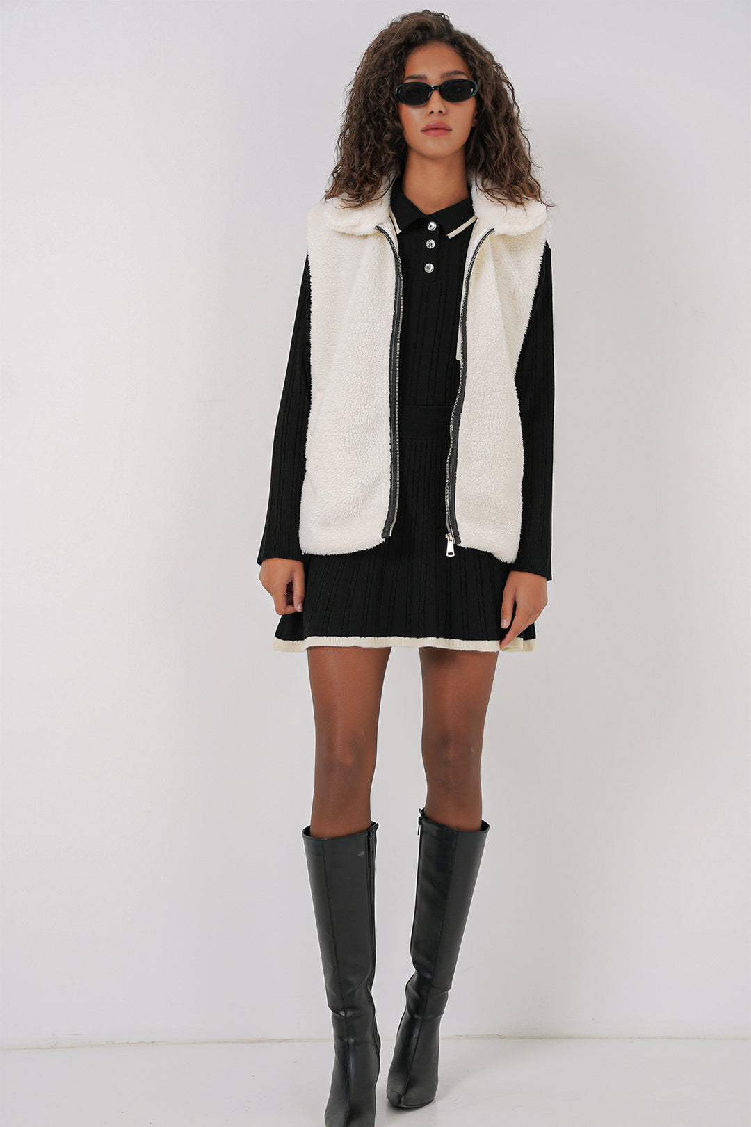 Bigdart 6793 Gilet en peluche - Blanc