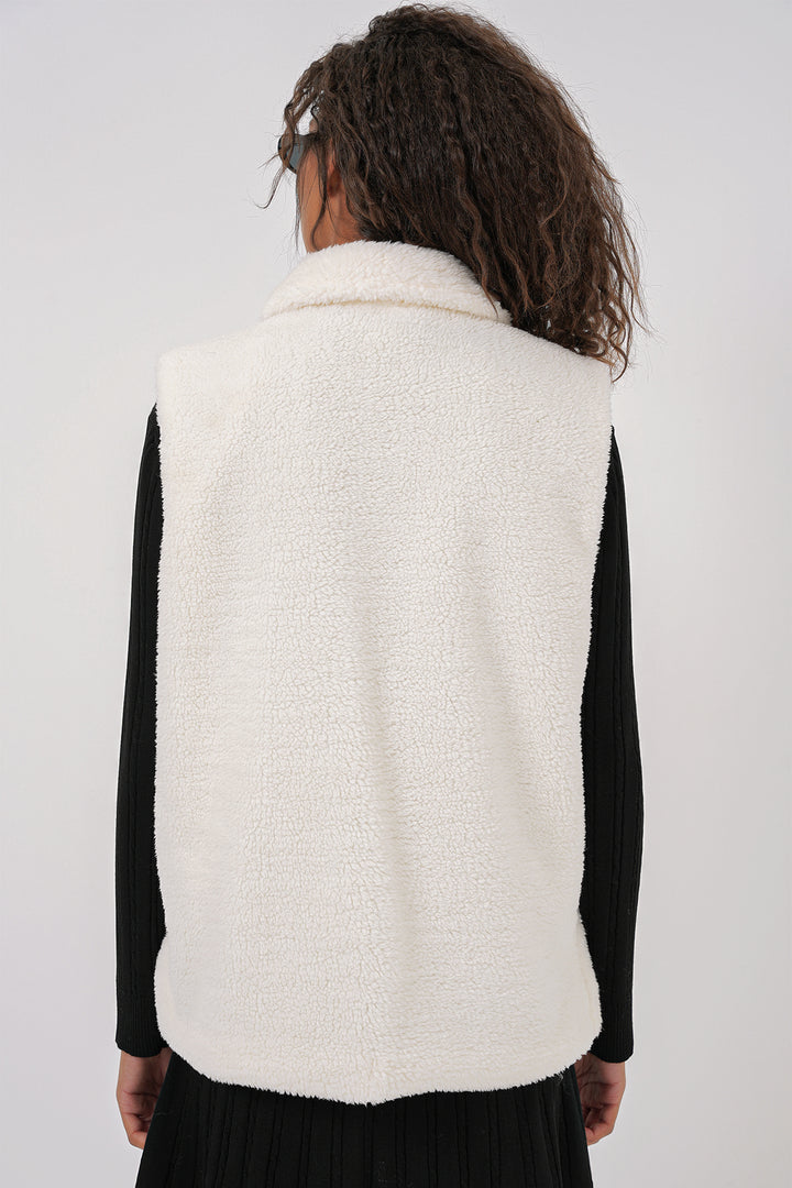 Bigdart 6793 Gilet en peluche - Blanc